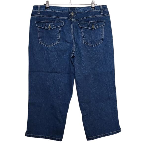 Living Planet Womens Capri Jeans Size 14 Blue Mid Rise Straight Leg Stretch - Picture 7 of 9